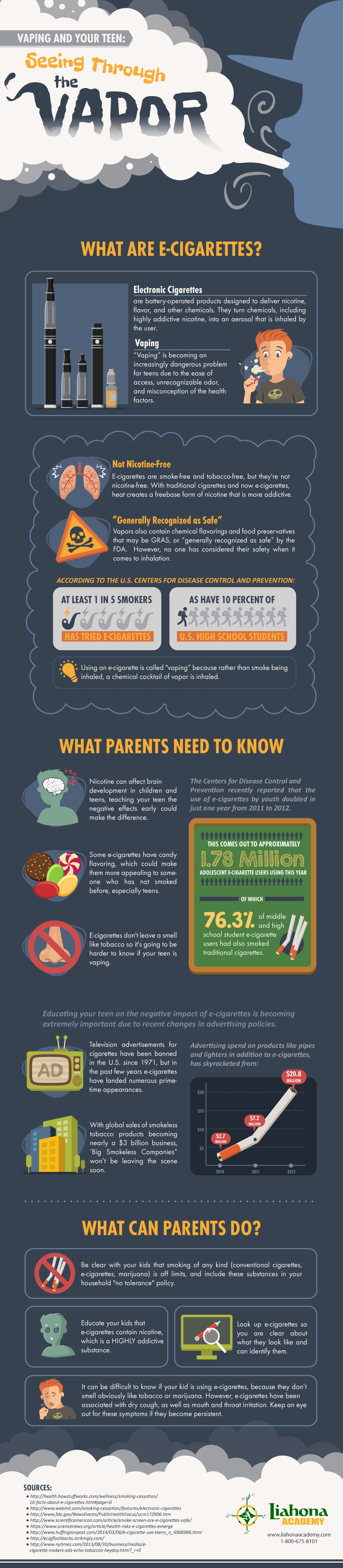 Seeing through the Vapor, E-Cigarettes - Infographic